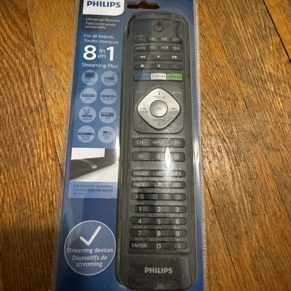 Philips Black 8-in-1 Streaming Remote
